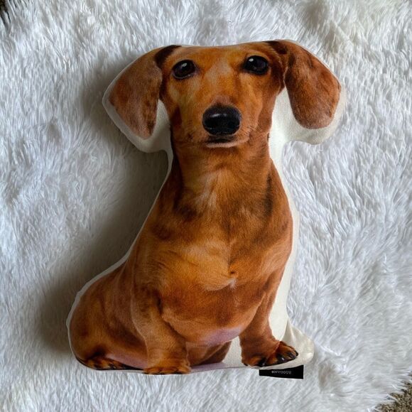 Envogue Miniature Dachshund Puppy Dog Decorative Pillow Smooth Double Sided